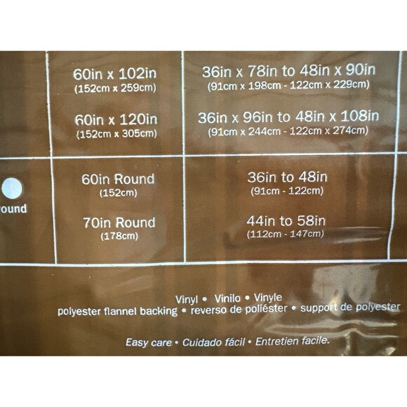 Tablecloth Vinyl Blue/tan 70 Inch Round With Umbrella Hole - Picture 5 of 5